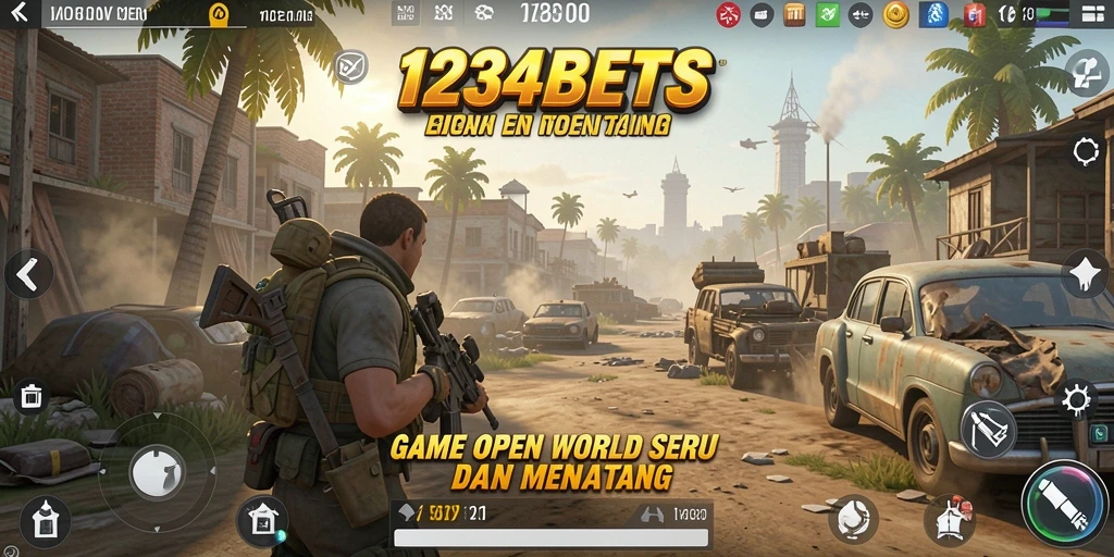 Tampilan gameplay 1234BETS dengan dunia yang luas dan dinamis.