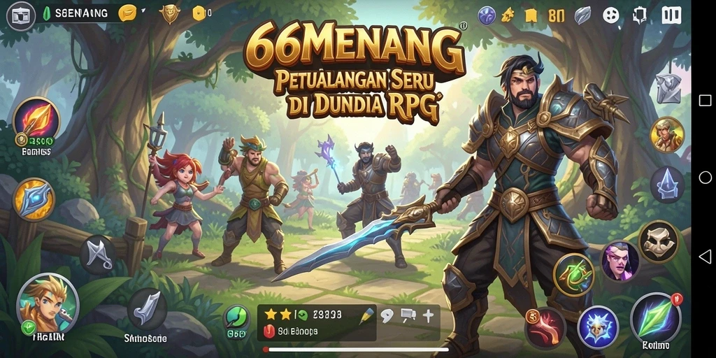 Tangkapan layar 66MENANG menunjukkan aksi seru dalam dunia RPG.