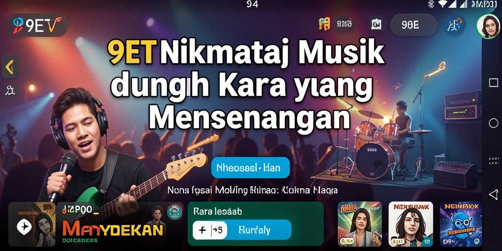 Screenshot gameplay 9ET dengan antarmuka musik interaktif.