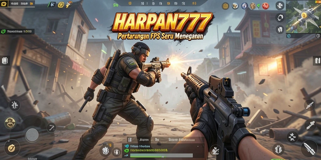 Tampilan gameplay penuh aksi dari HARAPAN777 dalam mode FPS.