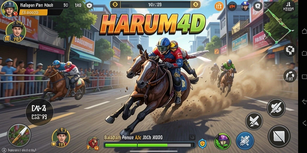 Tampilan aksi balapan seru dalam HARUM4D dengan pemandangan menawan.