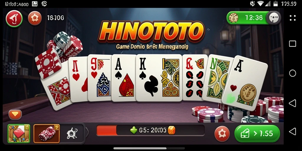 Screenshot HINOTOTO menampilkan gameplay Domino yang intens dan mengasyikkan.