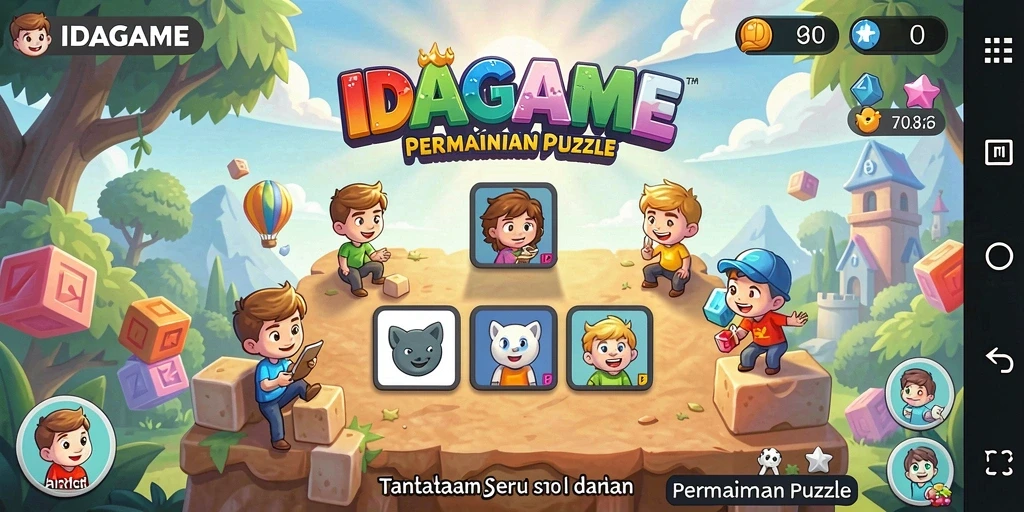 Tampilan gameplay seru dalam puzzle IDAGAME.