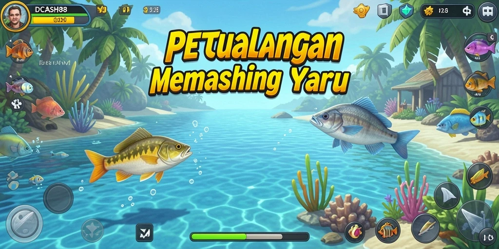 Tampilan gameplay seru di IDCASH88 dengan aksi memancing.