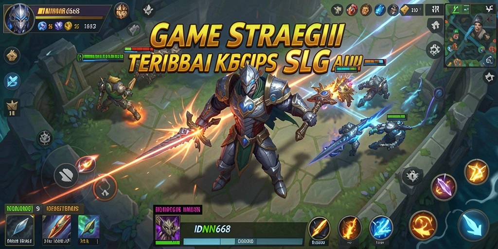 Screenshot gameplay IDN668 menampilkan aksi pertempuran strategi yang intens.