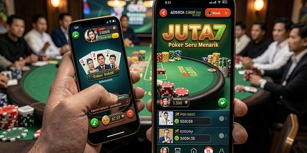 Tampilan gameplay Poker yang seru di JUTA7.