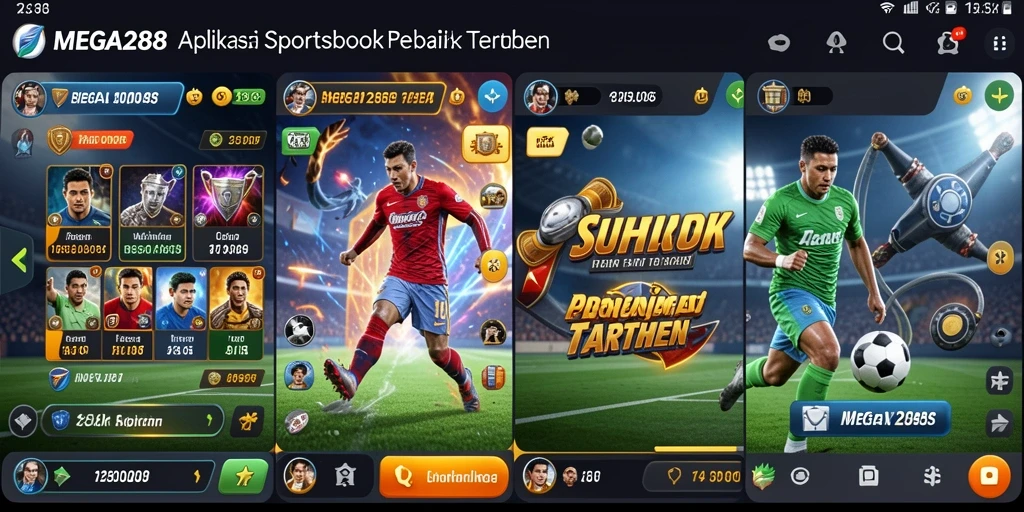 Tampilan antarmuka MEGA288 saat bermain taruhan olahraga.
