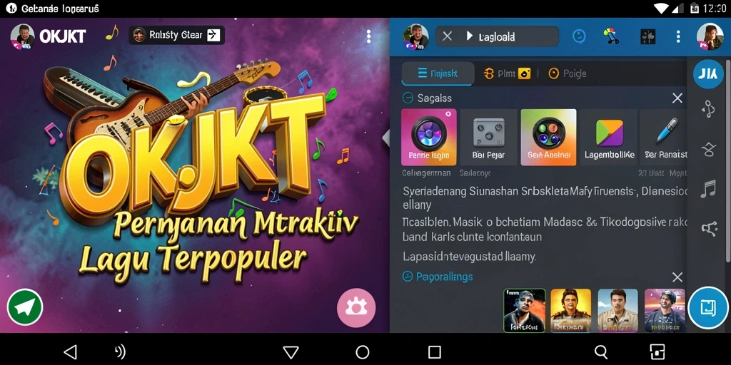 Screenshot OKJKT menampilkan gameplay yang penuh aksi dan interaksi musik.