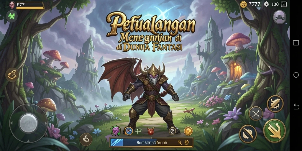 Tangkapan layar permainan PF777 menunjukkan aksi seru dalam petualangan RPG.