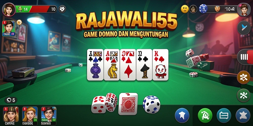 Screenshot gameplay RAJAWALI55 menampilkan momen seru saat bermain Domino.