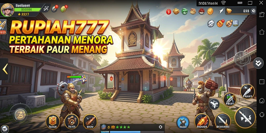 Tangkapan layar menunjukkan aksi dinamis dari gameplay Tower Defense.