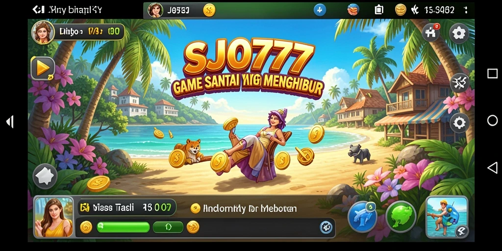 Tampilan gameplay SJO777 yang ceria dan menghibur.
