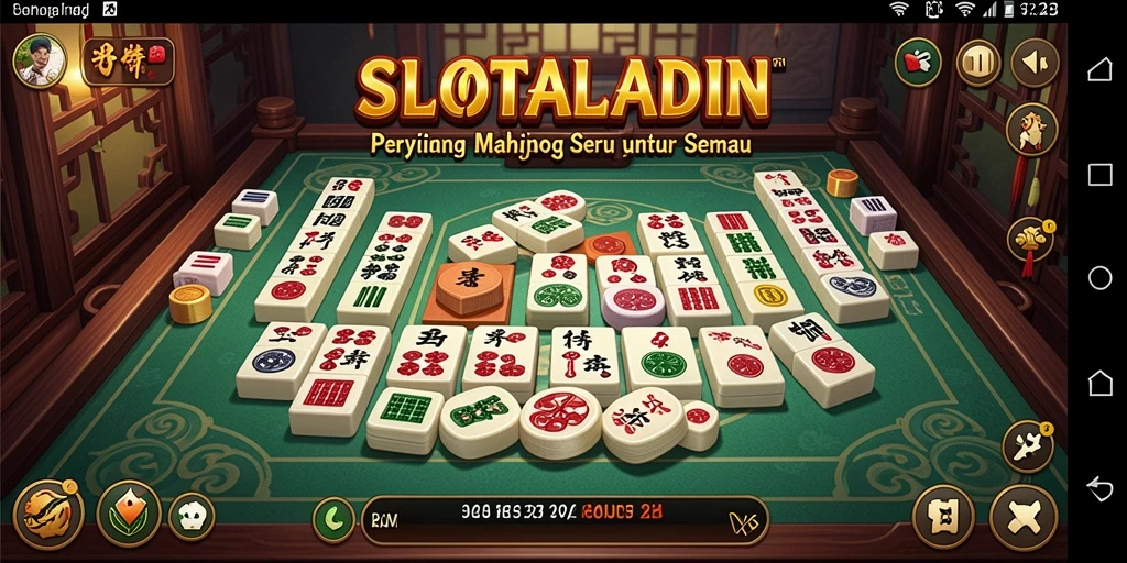 Screenshot utama SLOTALADIN menampilkan gameplay Mahjong yang menarik.