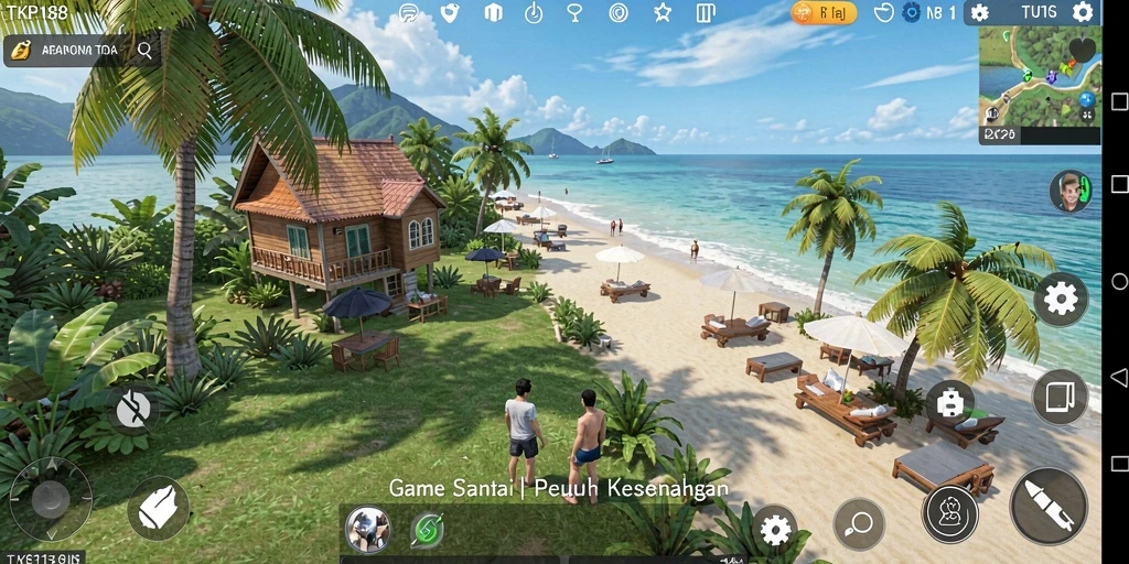 Screenshot utama TKP188 yang menunjukkan aksi gameplay santai.
