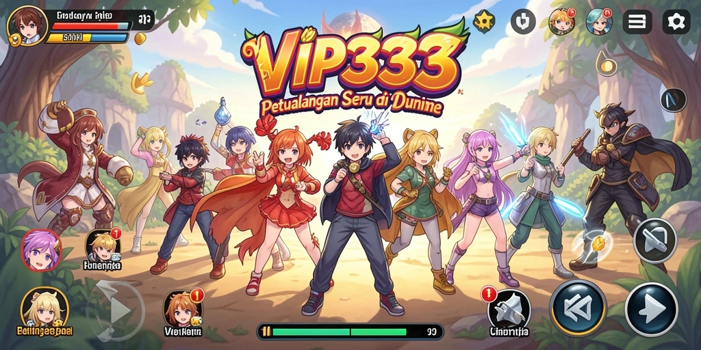 Tampilan gameplay VIP333 yang seru dan penuh warna dari karakter anime.